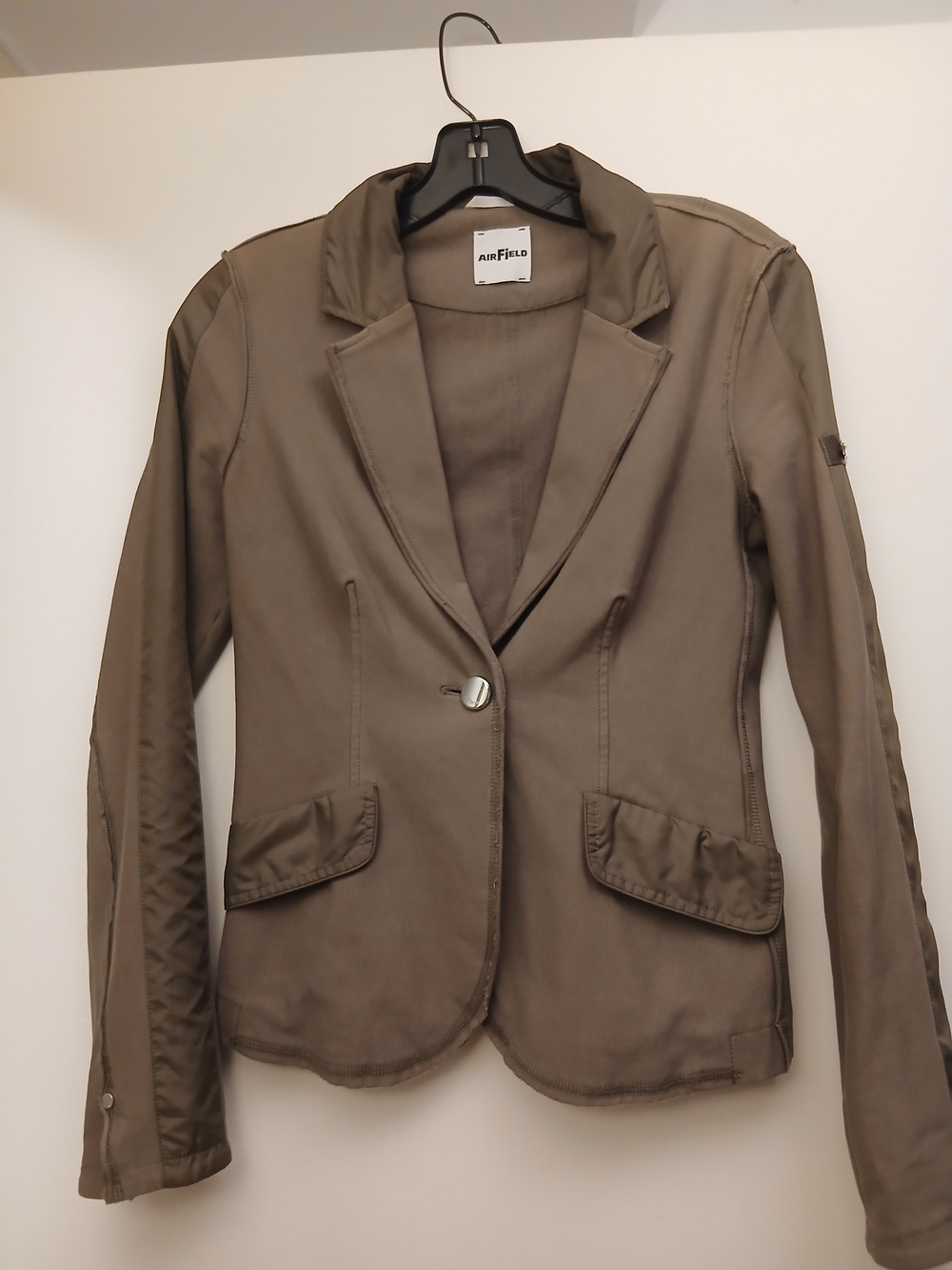 AIRFIELD Khaki/Taupe Single-Button Women's Blazer